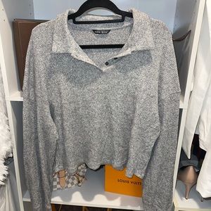 Long sleeve crop polo